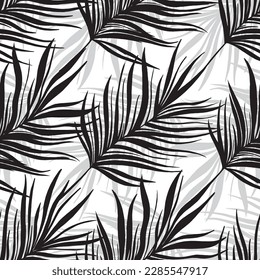Abstract jungle leaves seamless pattern. Vector illustration background