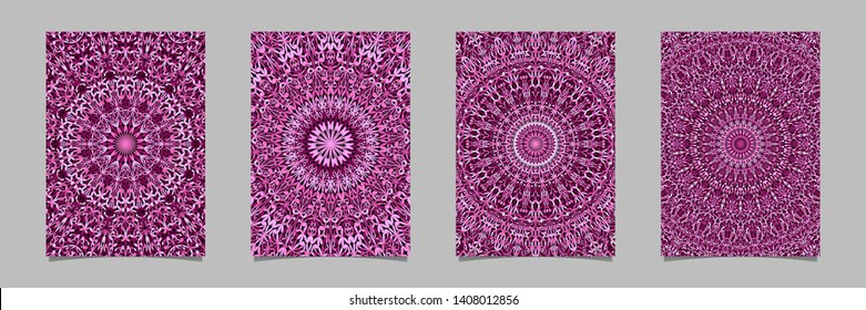 Abstract jungle ornate mandala pattern page background design set - oriental vector stationery template graphics