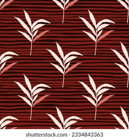 Abstract jungle palm leaf seamless pattern. Stylized tropical palm leaves wallpaper. Design for printing, textile, fabric, fashion, interior, wrapping paper. Vector illustration