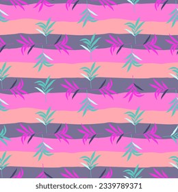 Abstract jungle palm leaf seamless pattern. Stylized tropical palm leaves wallpaper. Design for printing, textile, fabric, fashion, interior, wrapping paper. Vector illustration