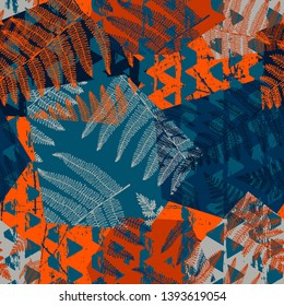 Abstract jungle print with paradise island foliage. Vector seamless floral pattern inspired by tropical nature. Summer background