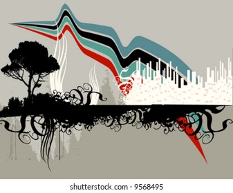 abstract jungle silhouette