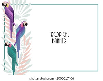 Abstract jungle! Vector decorative illustration of a tropical parrot. Hand drawn art for poster, postcard, fabric, packaging, templates. EPS10