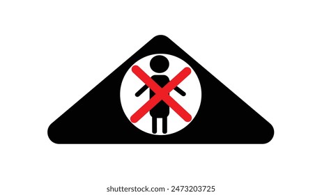 abstract  just man not allowed, no man allowed to enter icon.