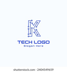 Resumen de la letra K Logo Digital Tech Imagen vectorial