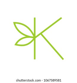 Abstract K Letter Leaf Design Vector