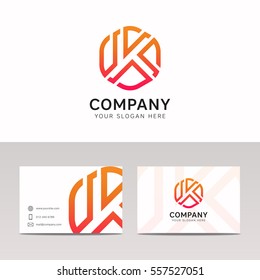 Abstract K letter logo sign company icon vector design