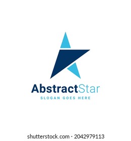 Abstract K Letter logo with star shape design in blue color