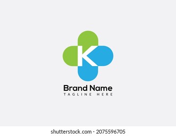 Resumen de la letra K diseño del logotipo médico inicial moderno