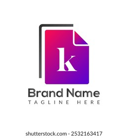 Diseño de logotipo de letras iniciales modernas de letra K Abstractas	
