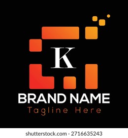 Abstract K letter modern initial lettermarks logo design
