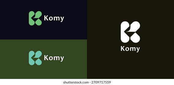 Logotipo Abstractas de la marca K – forma geométrica suave para la marca creativa