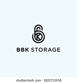 logotipo de k abstracto. icono de candado