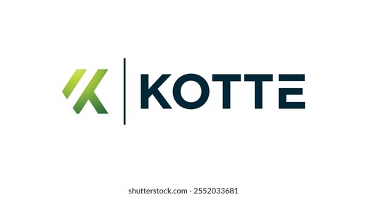 Abstract K logo, simple K logo with green gradient color