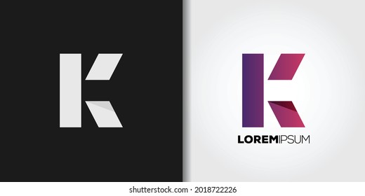 arte vectorial de plantilla de logotipo k abstracto