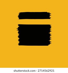 Ilustración de bloque de pincel inspirado en la Kaaba Abstractas sobre fondo amarillo para el arte islámico moderno, Ramadán, Hajj y concepto visual Umrah