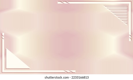 Abstract Kaleidoscape Sand Beige Gradient background with Minimal Futuristic Border