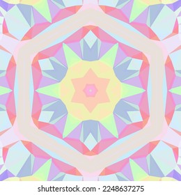Abstract kaleidoscope background. Beautiful kaleidoscope seamless pattern. Multicolor mosaic texture. Seamless kaleidoscope texture. Unique kaleidoscope design
