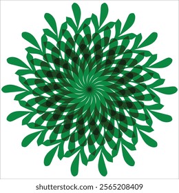 Abstract kaleidoscope background from circles in bright green shades