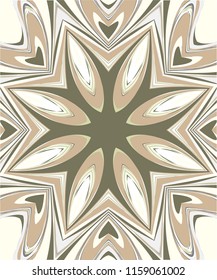 Abstract kaleidoscope background. Cream colored vector design on a white background. The cream color set includes light shades of orange, blue, and yellow colors.