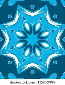 Abstract kaleidoscope background. Flowing Stream colored vector design on a white background. The flowing stream color set includes shades of cyan colors.