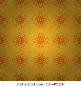 Abstract kaleidoscope background. Seamless texture in brown, yellow and orange colors. Multicolor mosaic texture. Unique kaleidoscope design. Beautiful vector kaleidoscope seamless pattern.