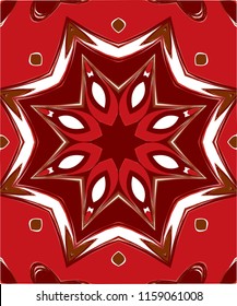 Abstract kaleidoscope background. Tomato Vine colored vector design on a white background. The tomato vine color set includes shades of orange, brown, and red colors.