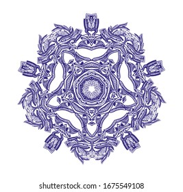 Abstract kaleidoscope background. Unique mandala design