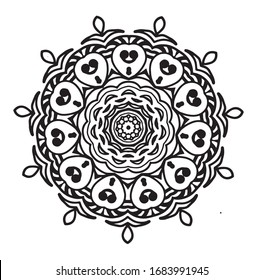 Abstract kaleidoscope background. Unique mandala design. 