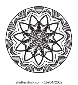 Abstract kaleidoscope background. Unique mandala design. 