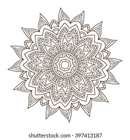 Abstract kaleidoscope Ornament round mandala. Geometric circle kaleidoscope element vector. Henna tattoo mandala.black and white circle ornament, ornamental round lace.