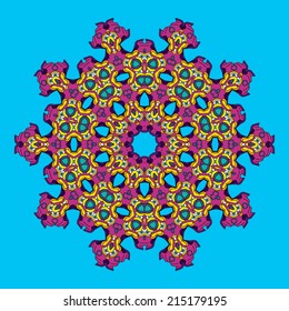 Abstract kaleidoscope ornament seamless pattern vector illustration