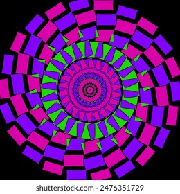 Abstraktes Kaleidoskop mit buntem Muster