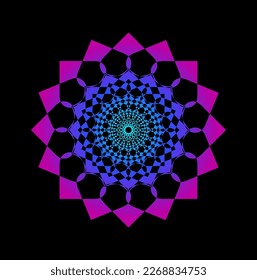 An Abstract Kaleidoscope round vector icon.