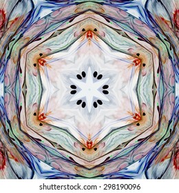 Abstract kaleidoscopic pattern. Seamless tiles with symmetrical pattern. Colorful background template for different design uses.