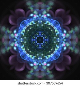 Abstract kaleidoscopic pattern. Seamless tiles with symmetrical pattern. Colorful background template for different design uses.