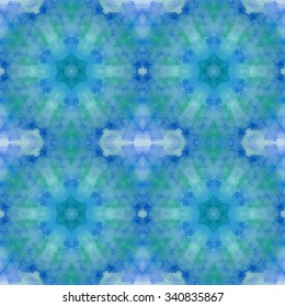 Abstract kaleidoscopic pattern. Seamless tiles with symmetrical pattern. Colorful background template for different design uses.