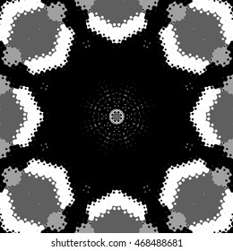 Abstract kaleidoscopic seamless pattern. Vector.