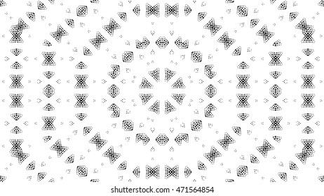 Abstract kaleidoscopic seamless pattern. Vector.