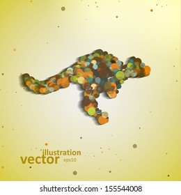 Abstract kangaroo, colorful composition elements, vector illustration eps10