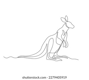 abstract Kangaroo Continuous One Line Drawing