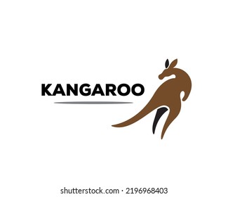 abstract kangaroo jump look back logo symbol design template illustration inspiration