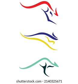 Abstract kangaroo logo design and colorful art