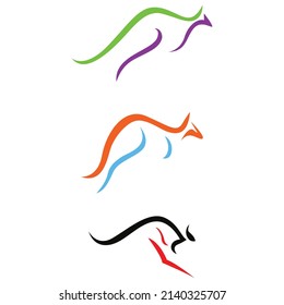 Abstract kangaroo logo design and colorful art