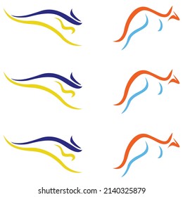 Abstract kangaroo logo design and colorful art