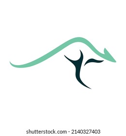 Abstract kangaroo logo design and colorful art