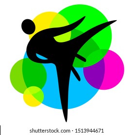 Abstract karate fighter vector illustration