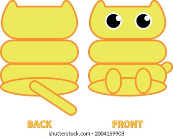 Abstract Kawai Kitten illustrating the back and front positions