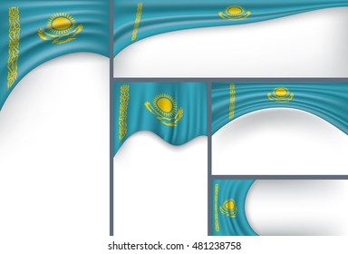 Abstract Kazakhstan Flag, Kazakh Colors (Vector Art)