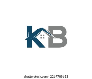 Resumen KB Carta Creativa Diseño del logotipo de la forma del hogar. Único Inmueble Inmobiliario, Inmueble Inmobiliario, Inmueble, Icono del Vector de Identidad Empresarial de Construcción. 